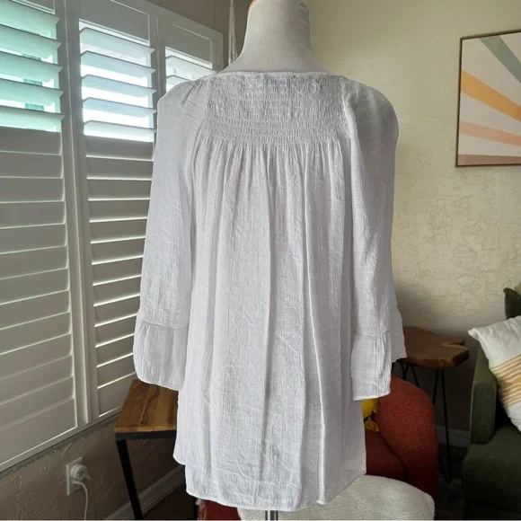 Zac & Rachel white flowy ruched blouse - Picture 4 of 6